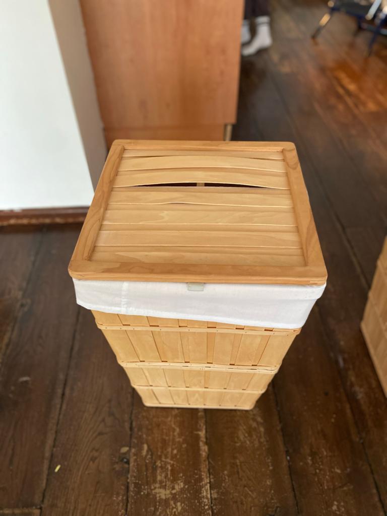 IKEA Brankis wasmand van hout met linnen zak, Ophalen, Gebruikt