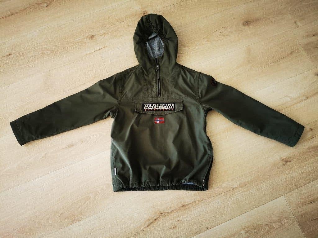 Groene Napapijri jas maat 152, Kinderen en Baby's, Ophalen, Jongen of Meisje, Zo goed als nieuw, Napapijri