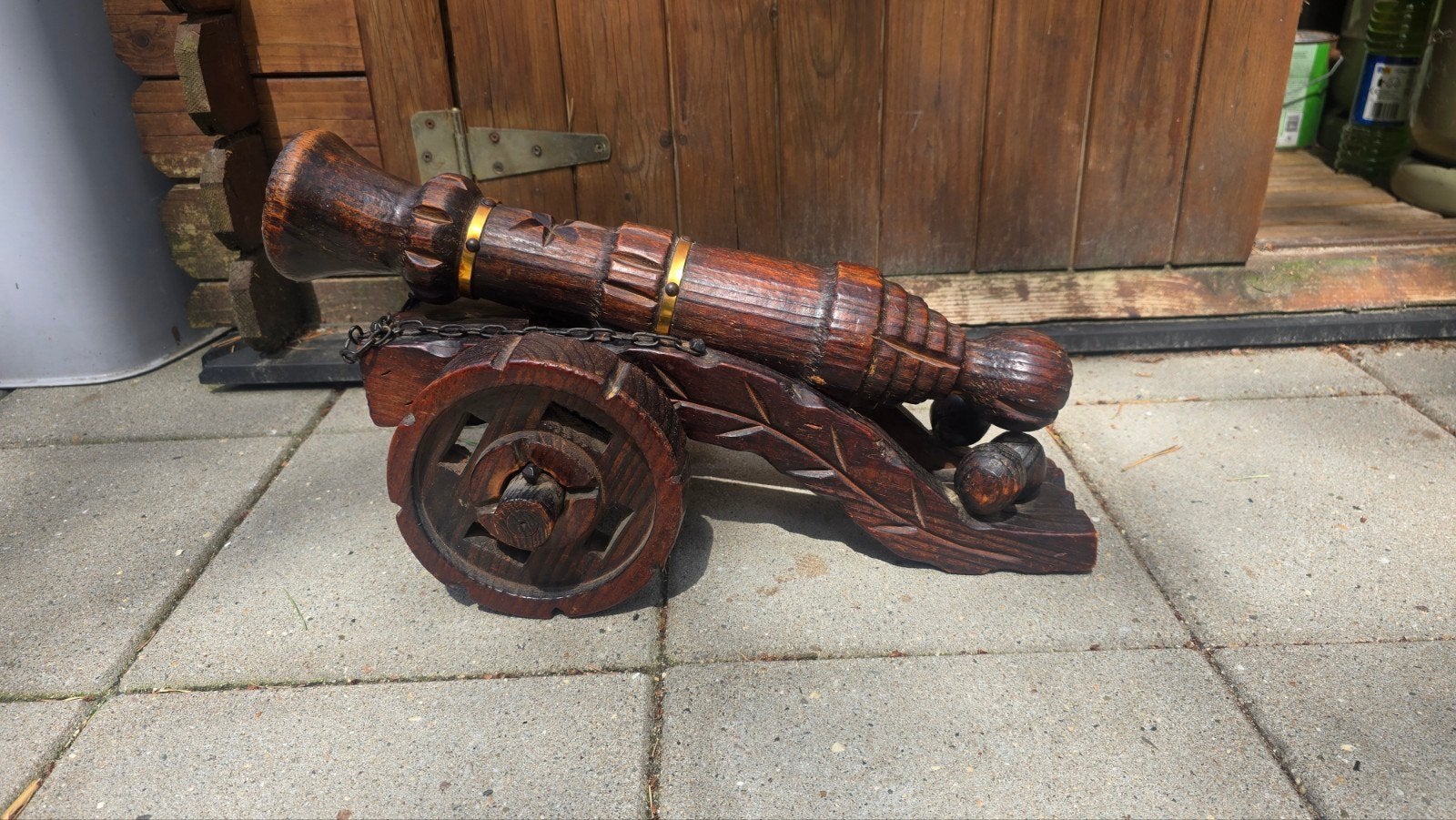 Decoratieve Houten Kanon - Handgesneden, Ophalen of Verzenden