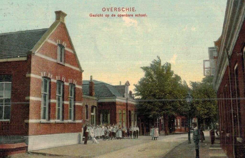 1910 Overschie - Gezicht op de openbare school ROTTERDAM, Ophalen of Verzenden, Voor 1920, Gelopen, Zuid-Holland