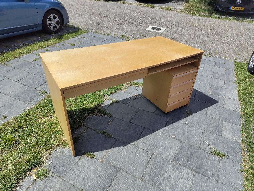 Bureau, Huis en Inrichting, Ophalen, 160 cm, Gebruikt, Hout