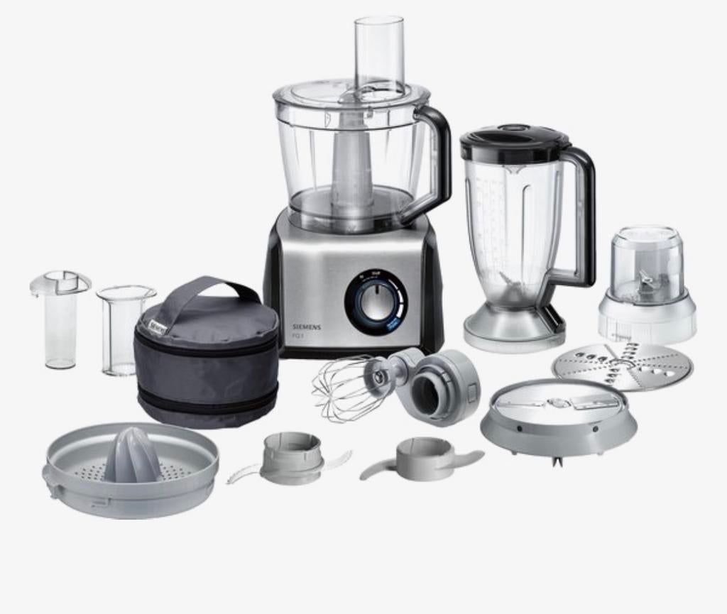 Siemens FQ1 keukenmachine, incl. stalen kom voor notenpasta, 2 tot 3 liter, Ophalen of Verzenden, Gebruikt, 3 snelheden of meer