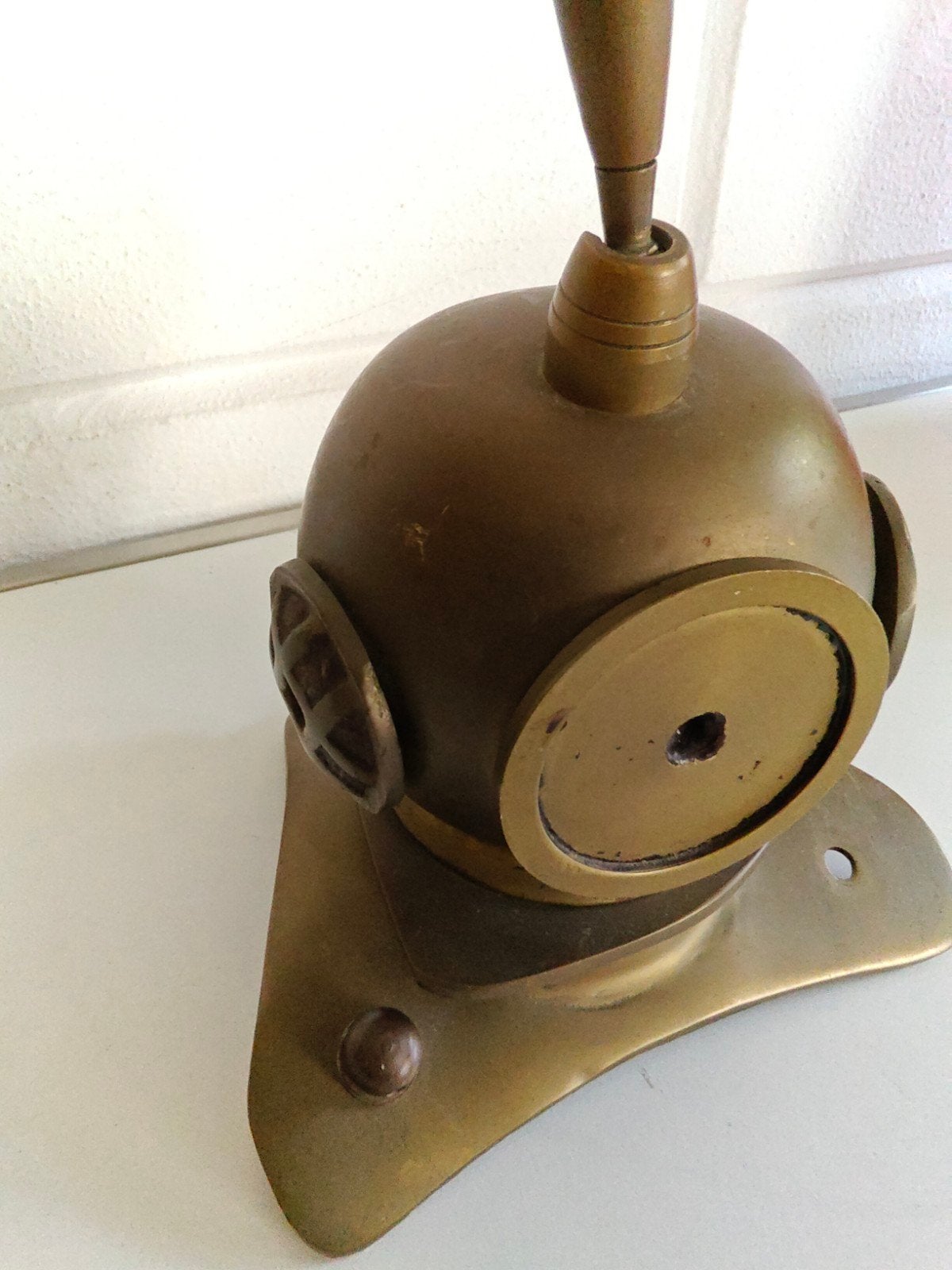 Bronzen pennen houder duikhelm vintage 21 cm hoogte, Gebruikt, Gebruiksvoorwerp, Motorboot of Zeilboot, Ophalen of Verzenden