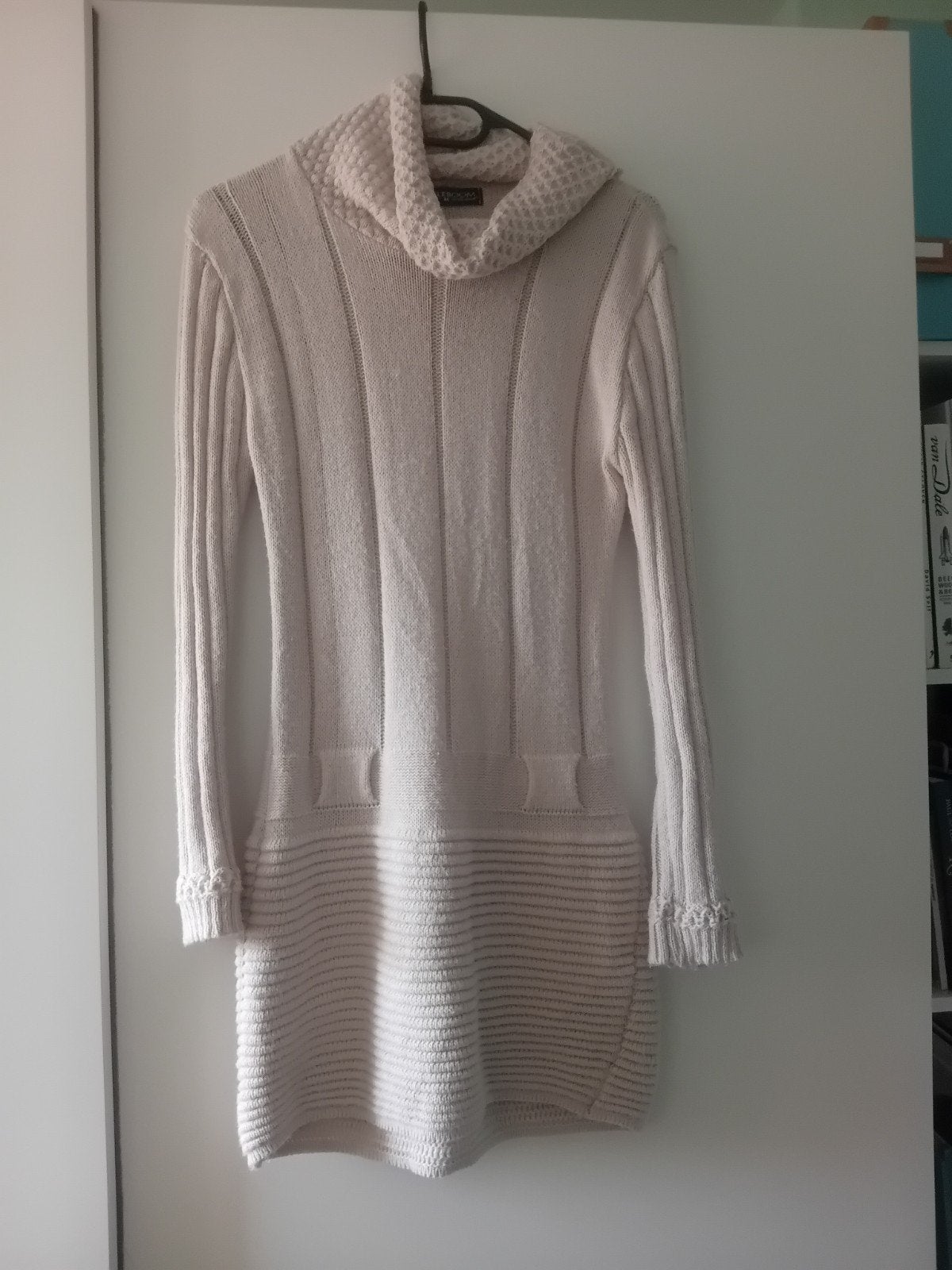 Styleboom gebreide jurk met col - Maat M, Maat 38/40 (M), Beige, Ophalen of Verzenden, Zo goed als nieuw