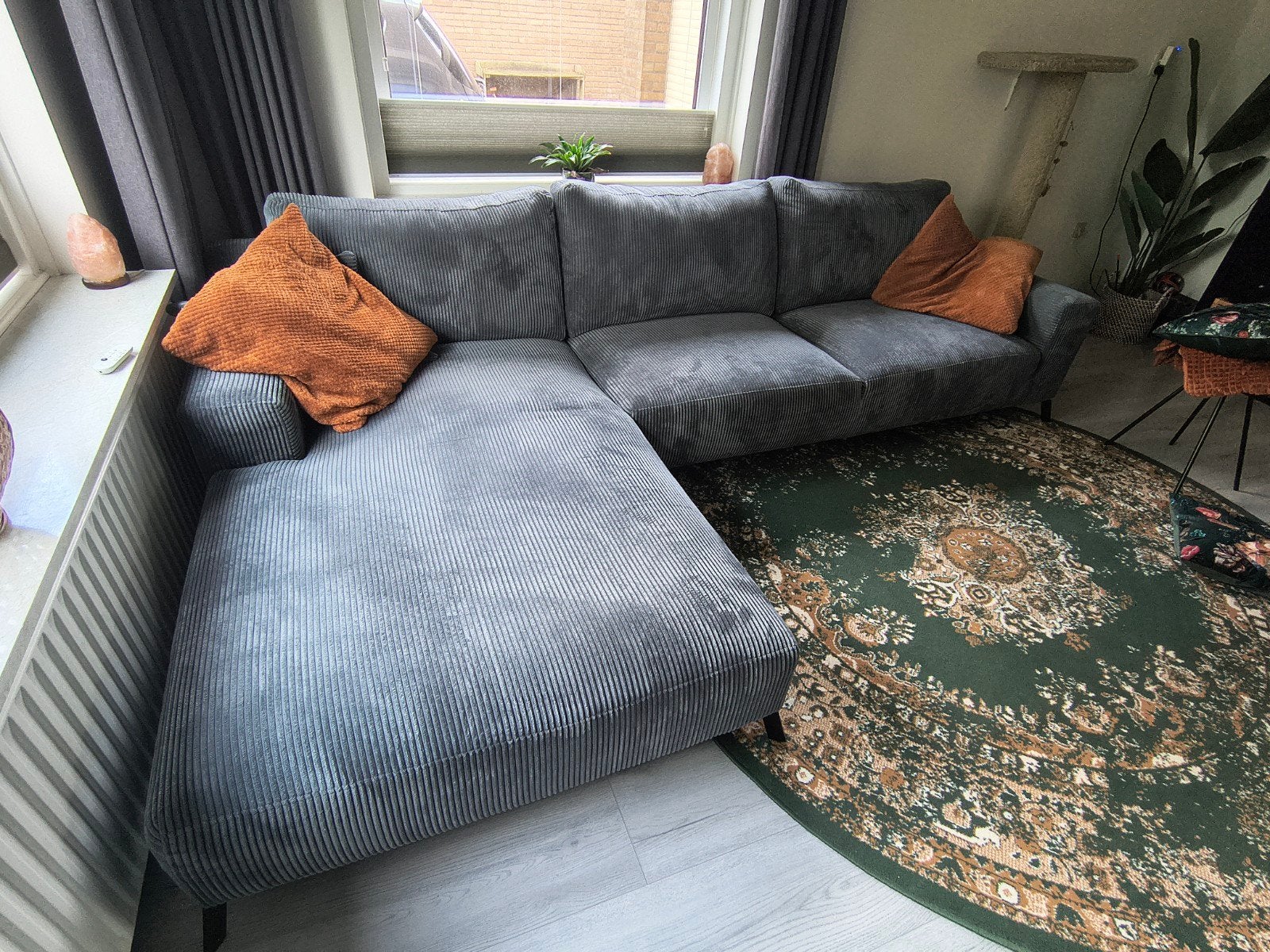 Hoekbank met XXL Lounge grijs - 2 jaar oud, Ophalen, 100 tot 125 cm, Hoekbank, 300 cm of meer