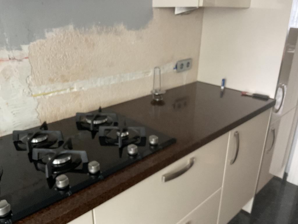 Aanrechtblad, Huis en Inrichting, Keuken | Keukenelementen, Ophalen, Bruin, 150 tot 200 cm, Zo goed als nieuw