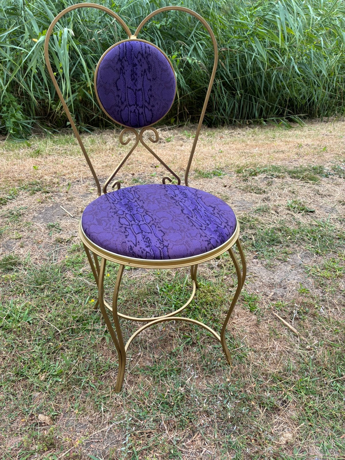 Prachtig vintage hollywood regency messing stoeltje, Ophalen, Zo goed als nieuw, Metaal
