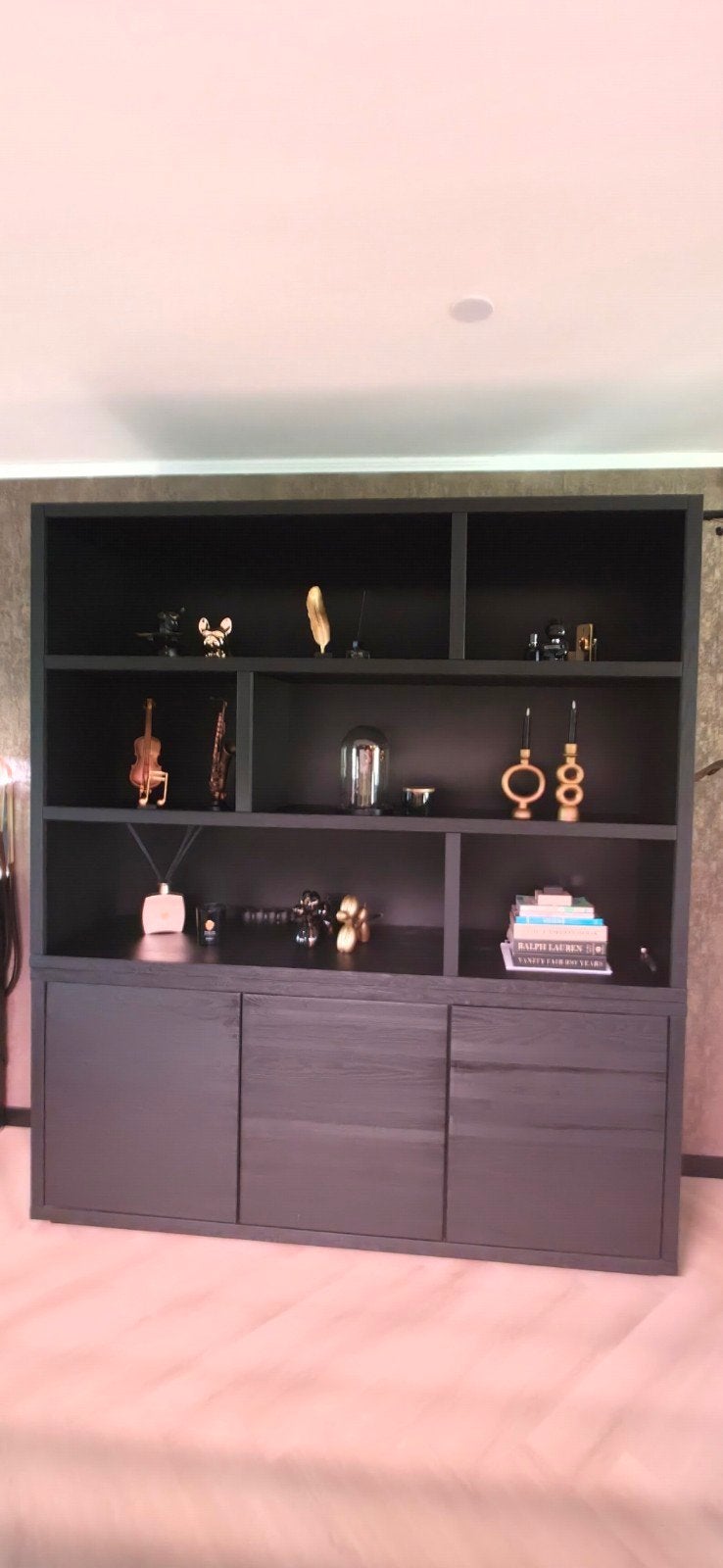 wandkast / buffetkast / roomdivider / vakkenkast zwart