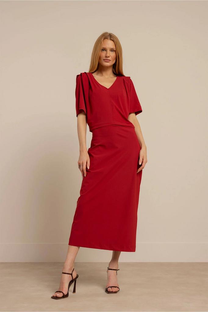 Studio Anneloes Ivy Ruby red maxi dress travelstof mt XL, Kleding | Dames, Jurken, Maat 46/48 (XL) of groter, Ophalen of Verzenden