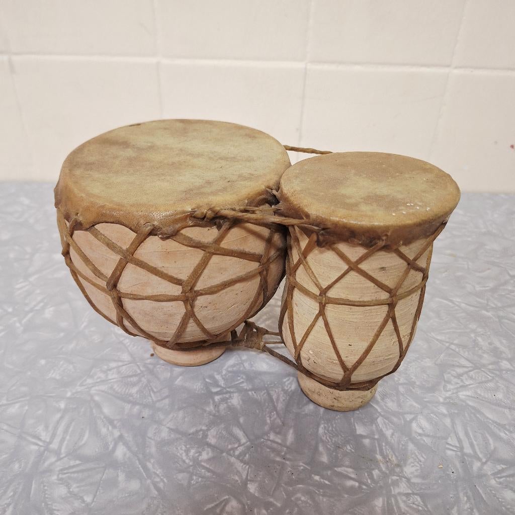 Aardewerk Bongo / Afrikaans / Trommel /Percussie, Muziek en Instrumenten, Gebruikt, -, -, Ophalen of Verzenden