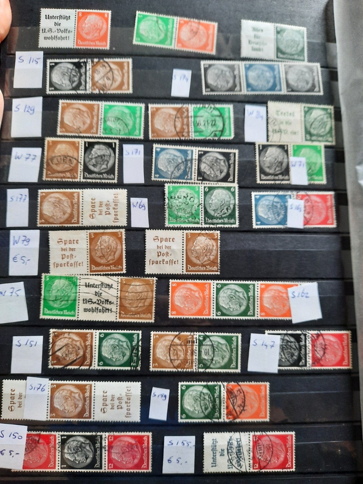 Combinaties Deutsche Reich postzegels, Postzegels en Munten, Verzenden, Overige periodes, Gestempeld