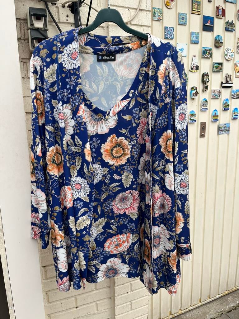 CrisSize set vest en top mt 54/56, Ophalen of Verzenden, Zo goed als nieuw, Blouse of Tuniek