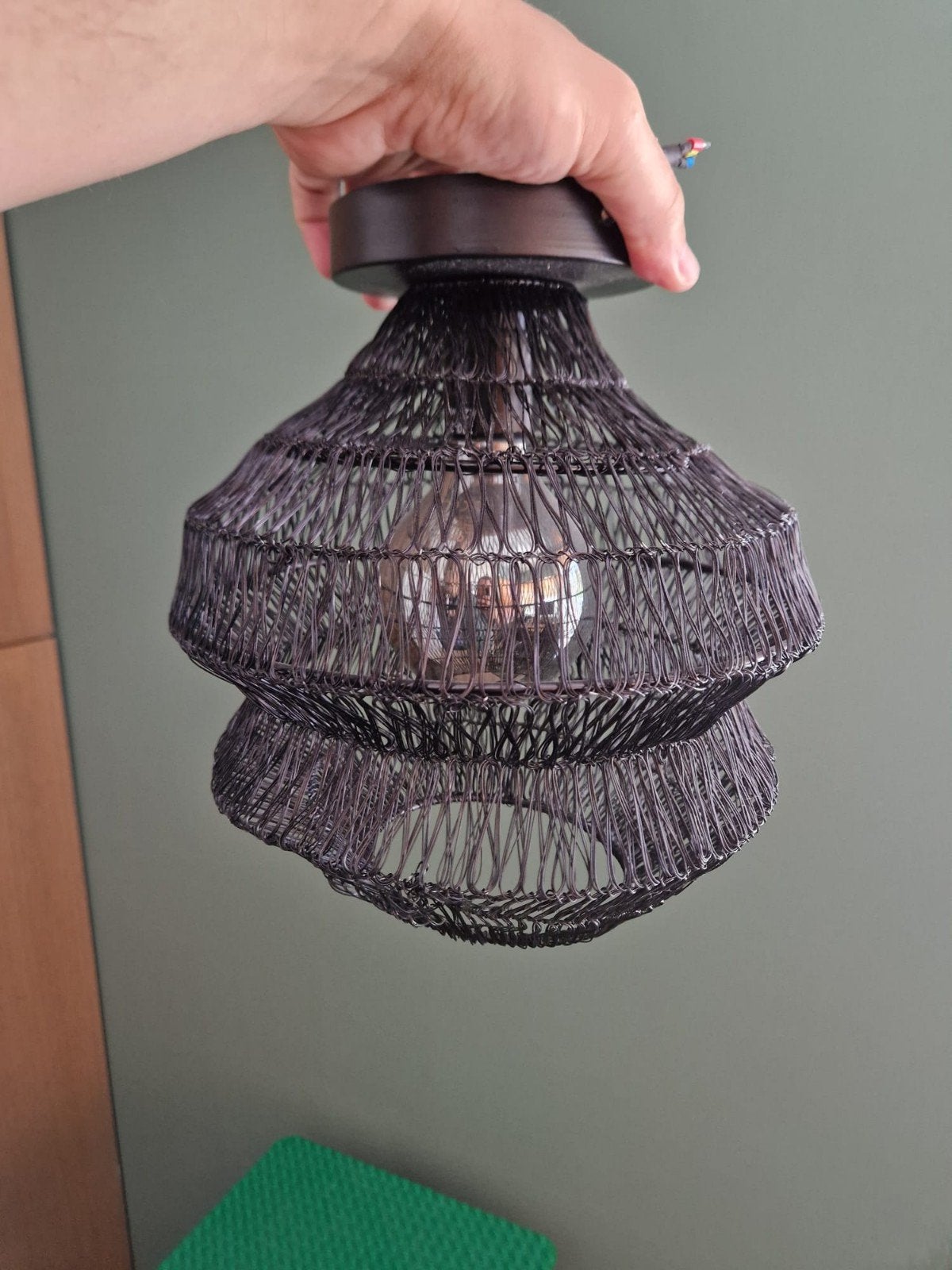Oosterse plafondlamp zwart 25 cm - Vadi, Huis en Inrichting, Ophalen of Verzenden, Zo goed als nieuw, Metaal, Modern, Industrieel