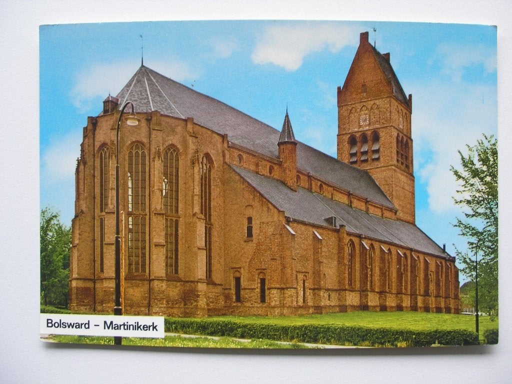 Bolsward 4 ansichten kerken en stadhuis, Ophalen of Verzenden, Friesland