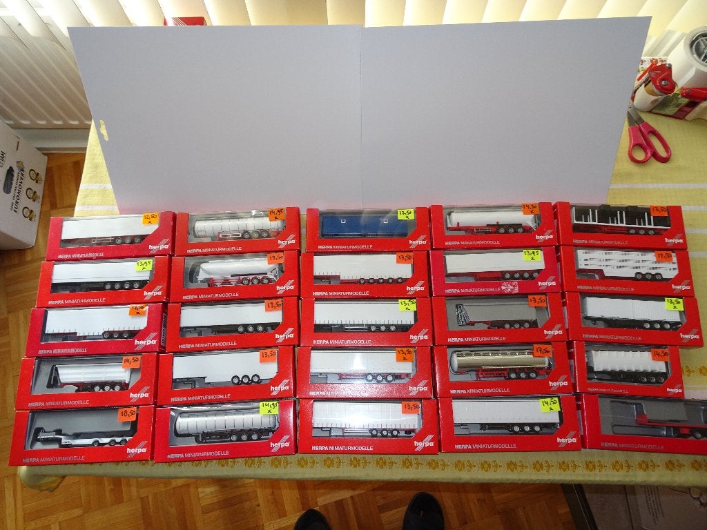119 herpa blanco opleggers vee tank huif zeil 1:87 truck, Ophalen of Verzenden, Nieuw, Bus of Vrachtwagen, Herpa