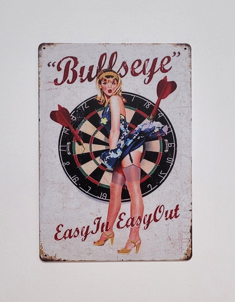 Bullseye darts pinup dart reclamebord van metaal wandbord, Info@deconoord.nl, Deco Noord, Nieuw, Ophalen of Verzenden