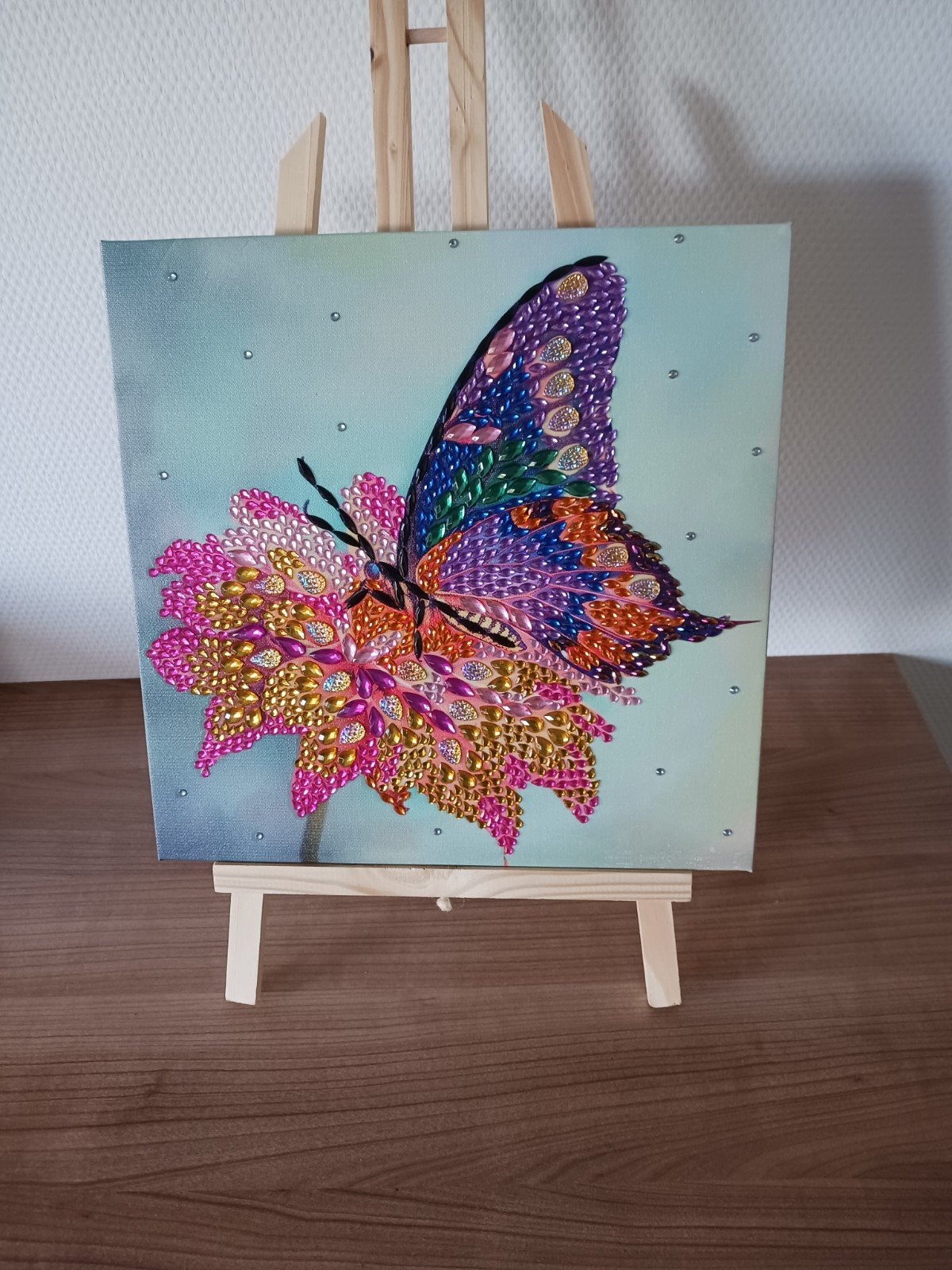 Diamond Painting Schilderij Vlinder 30x30 cm op Canvas, Ophalen of Verzenden