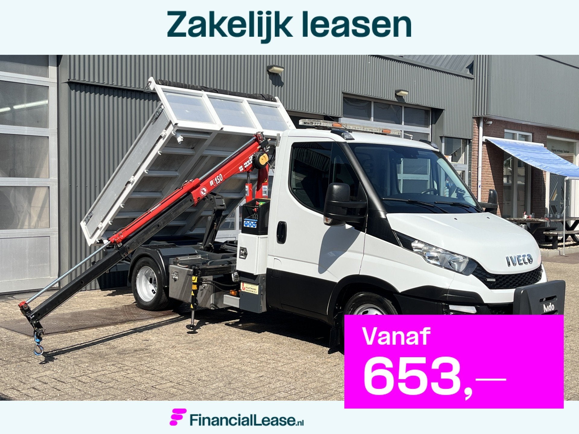 Iveco Daily 50C17 Maxilift 150 Laadkraan 3 zijden Kipper 3-P, Automaat, Euro 5, Gebruikt, Zwart