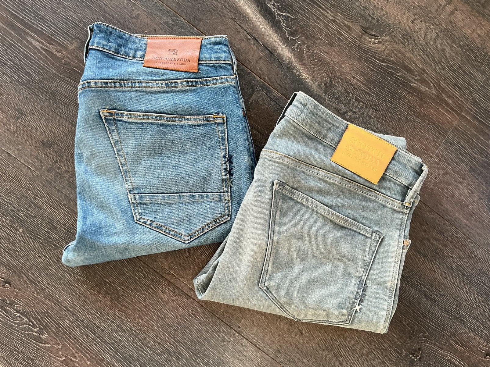 Scotch & Soda heren jeans W32/L34 grijs en baluw, Ophalen of Verzenden, Zo goed als nieuw, Blauw, W32 (confectie 46) of kleiner