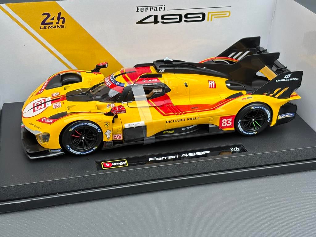 Ferrari 499P winner Le Mans 2025 Kubica Burago 1:18 NIEUW, Hobby en Vrije tijd, Modelauto's | 1:18, ., Burago, Nieuw, Ophalen of Verzenden
