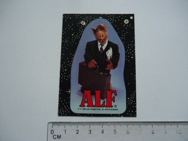 sticker oud ALF tv 1988 Alien productions Usa made, Verzenden, Zo goed als nieuw, Bedrijf of Vereniging