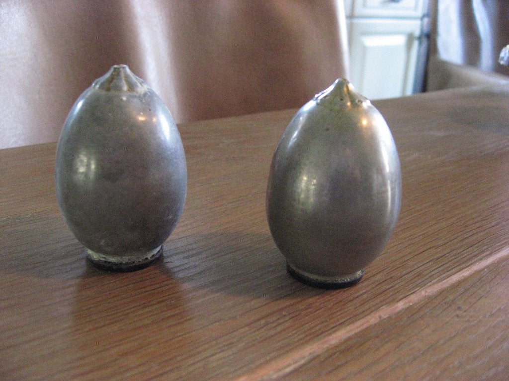 prachtig antiek tinnen ei Just Andersen peper en zout setje, Antiek en Kunst, Verzenden