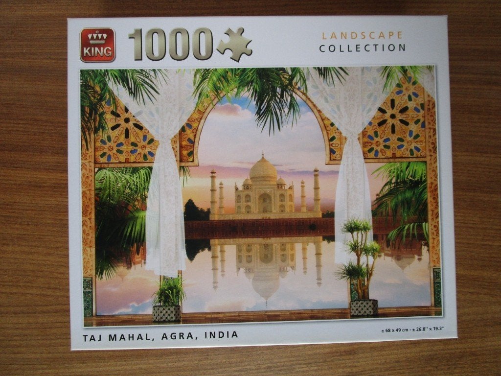 Nr.141: Puzzel jigsaw legpuzzel van King Taj Mahal 1000, Ophalen of Verzenden, 500 t/m 1500 stukjes, Zo goed als nieuw, Legpuzzel