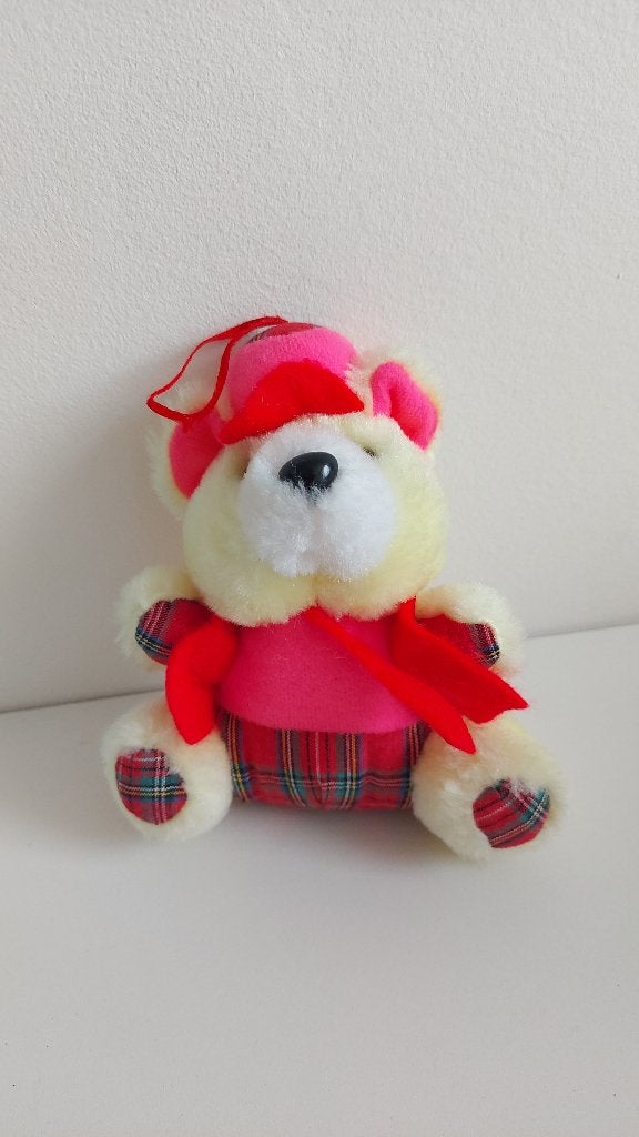 Knuffel beertje geel roze rood met Schots ruitje, Kinderen en Baby's, Speelgoed | Knuffels en Pluche, Beer, Nieuw, Ophalen of Verzenden