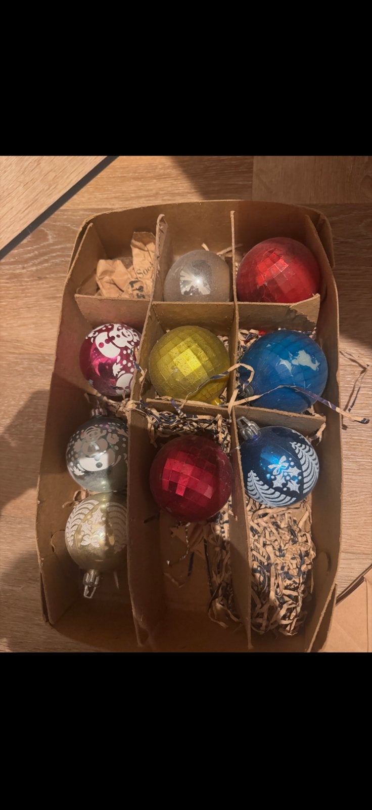 Vintage kunststof kerstballen, Ophalen of Verzenden, Gebruikt