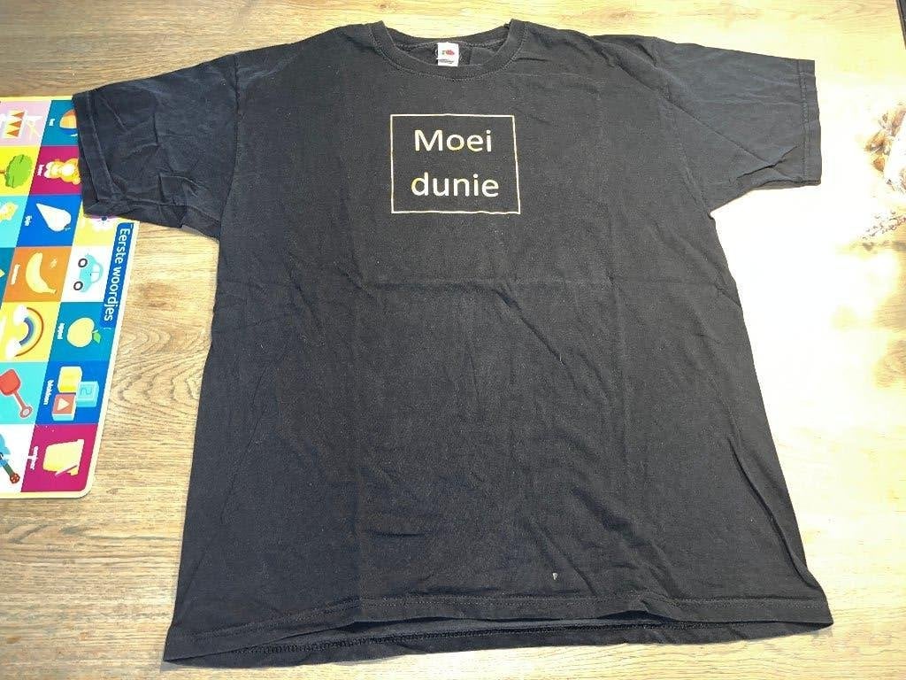 zgan tshirt 'moei dunie' mt.XL, Kleding | Heren, T-shirts, Zwart, Maat 56/58 (XL), Ophalen of Verzenden, Zo goed als nieuw