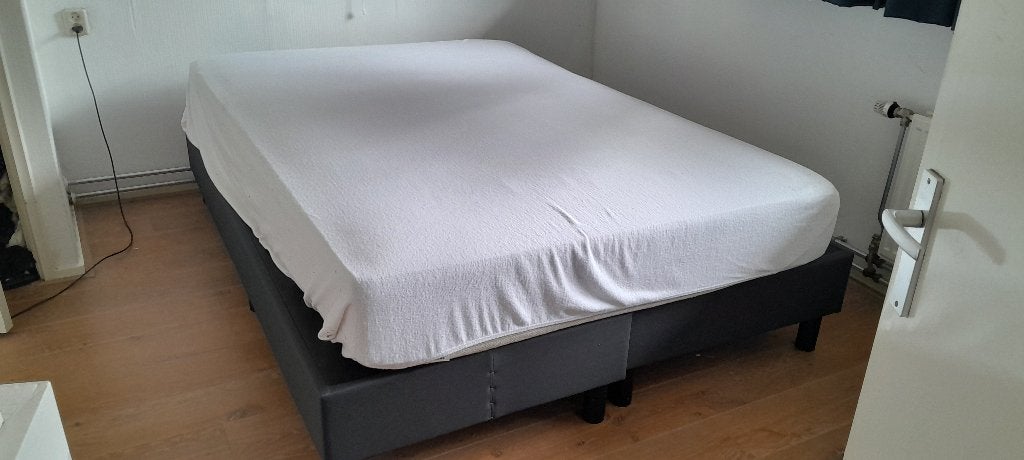 Tweepersoons bed 160x200 (zie beschrijving), Ophalen, Zwart, Tweepersoons, Zo goed als nieuw