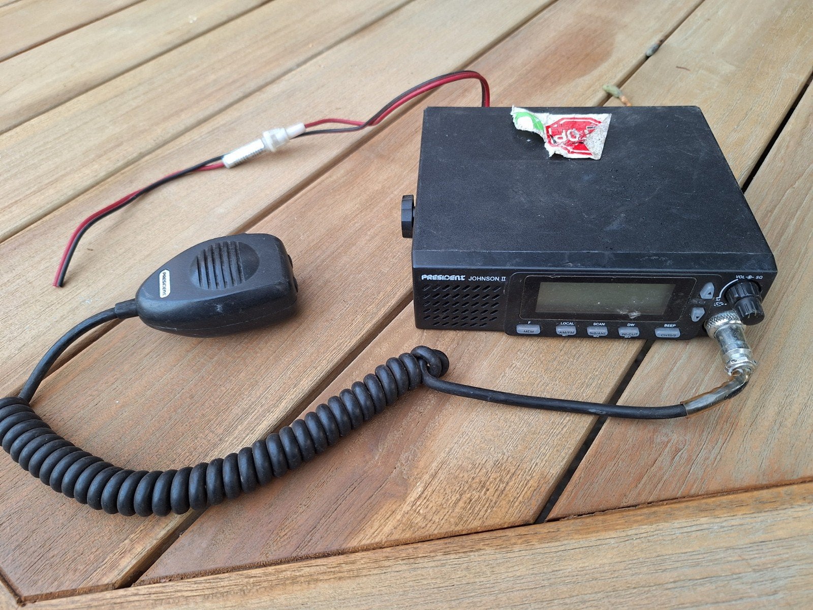 President Johnson II CB-radio met microfoon, Telecommunicatie, Ophalen of Verzenden, Gebruikt, 15 km of meer, Portofoon of Walkie-talkie