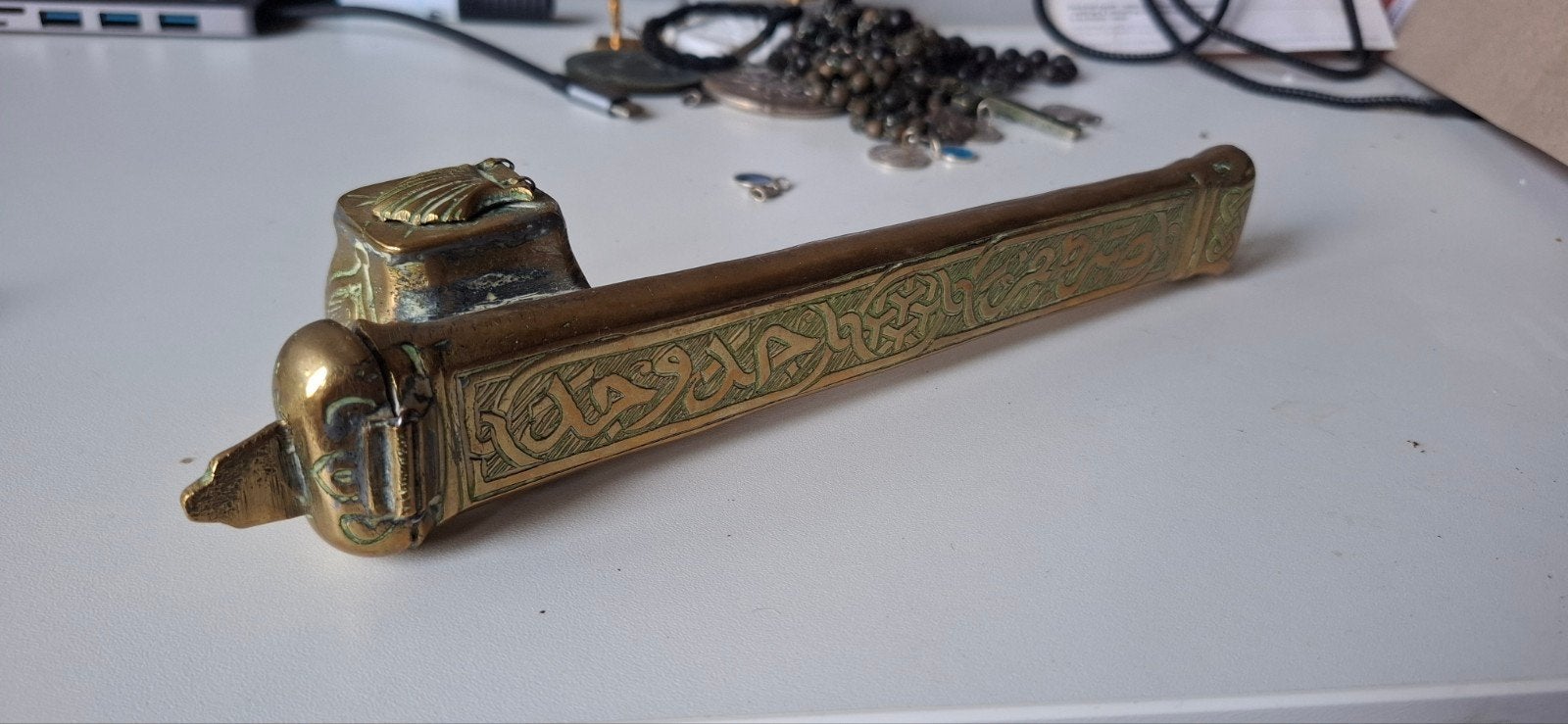 Antieke Ottomaanse Arabische penhouder inktpot, Ophalen of Verzenden