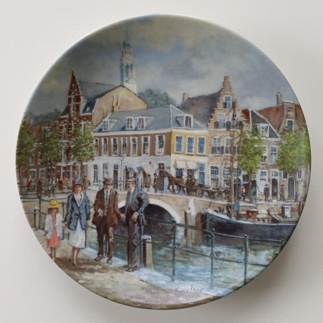 Porseleinen Sierbord "Haarlem, de Stad aan 't Spaarne", Ophalen of Verzenden
