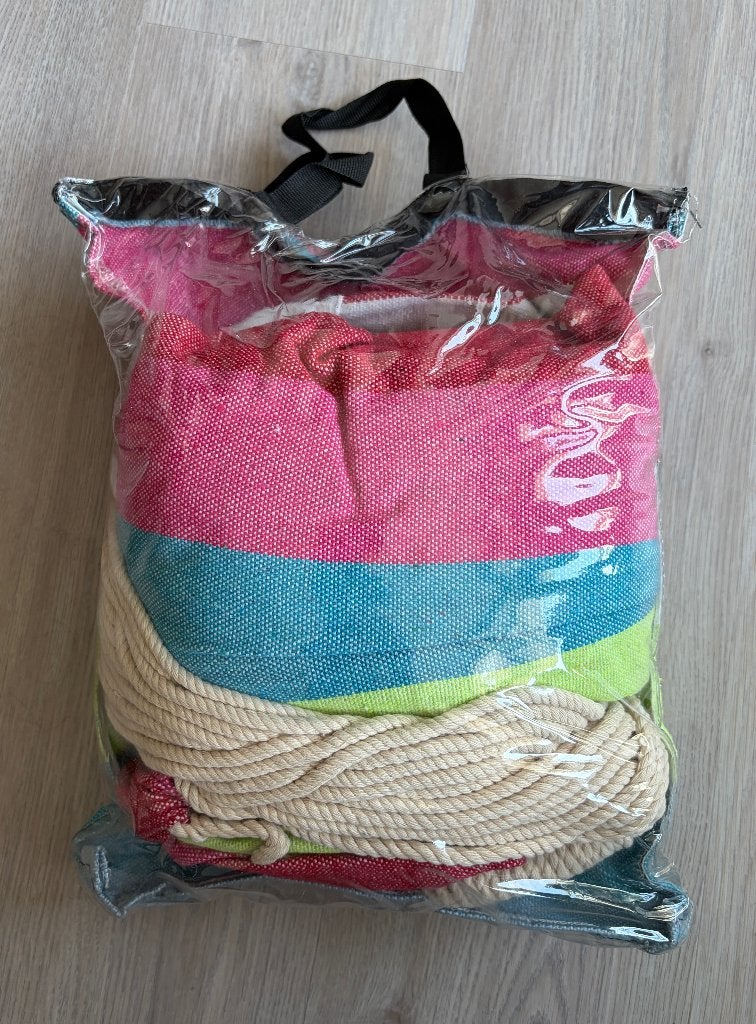 Hangmat met hanghaken, Ophalen, Opvouwbaar, Zo goed als nieuw, Eenpersoons
