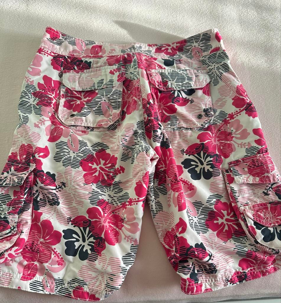 O'bleu zwemshort XXS met bloemenprint roze/wit/zwart, Ophalen of Verzenden, Maat 46 (S) of kleiner, Roze, Zwemshort