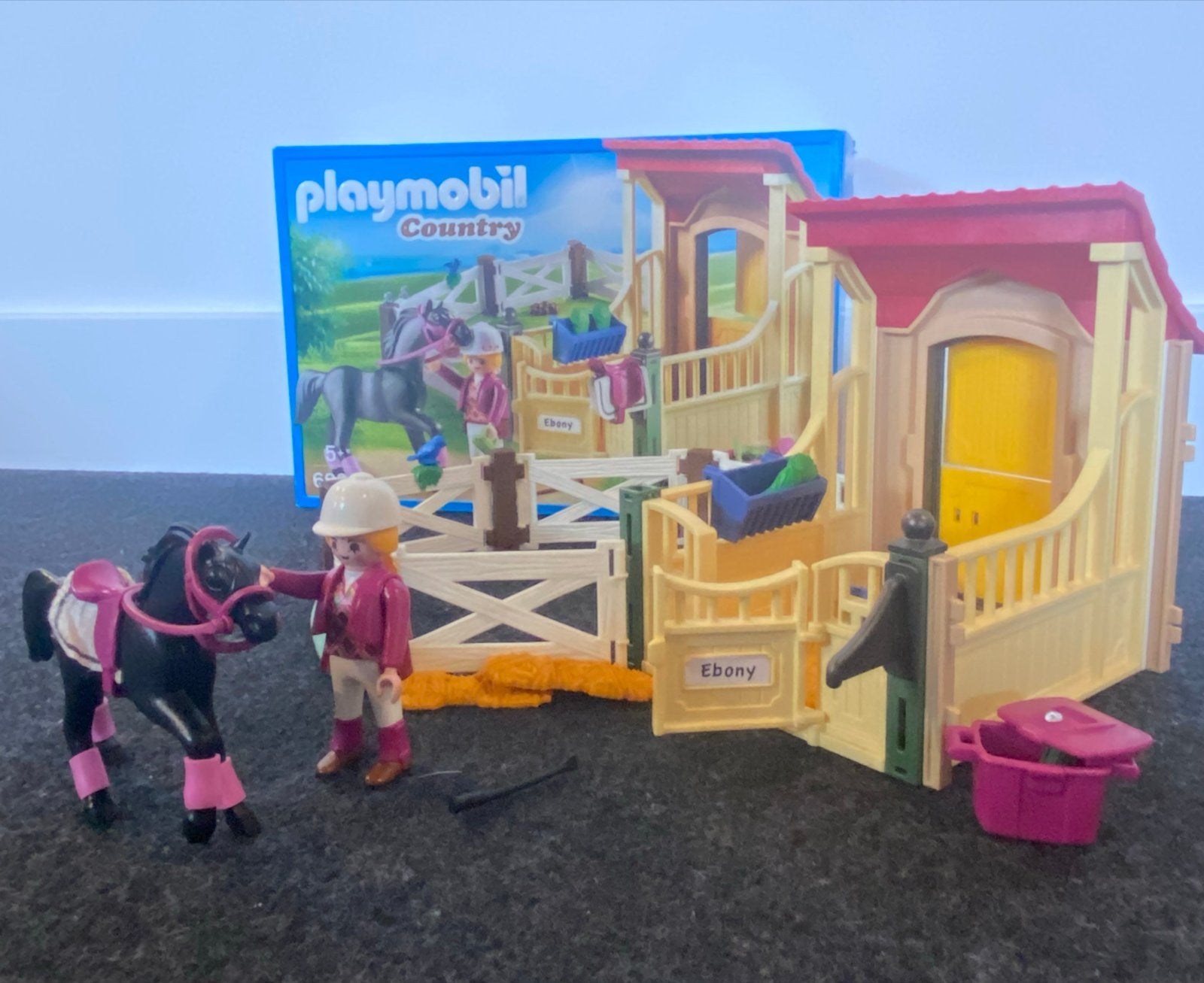 Playmobil Country Paardenbox met paard en ruiter, Gebruikt, Gebouw, Complete set, Ophalen of Verzenden