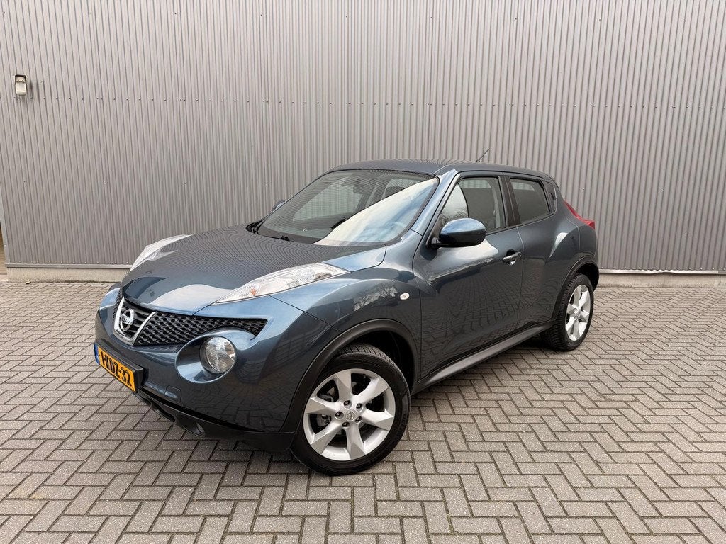 Nissan Juke 1.6 Acenta Automaat|Climate control|Cruise contr, Auto's, Nissan, Euro 5, Zwart, 4 cilinders, Blauw