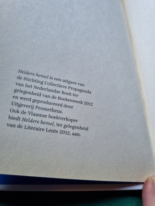 boekje heldere hemel, Ophalen of Verzenden