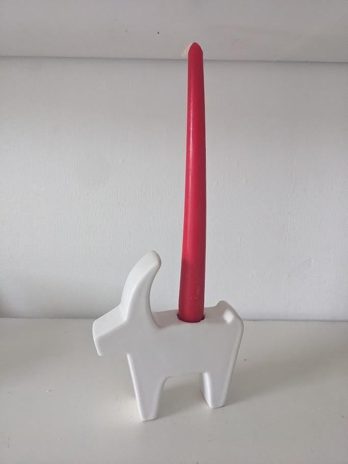 Kandelaar julbock, kerst symbool uit Zweden, Zweedse geit, Overige materialen, Wit, Nieuw, Ophalen of Verzenden
