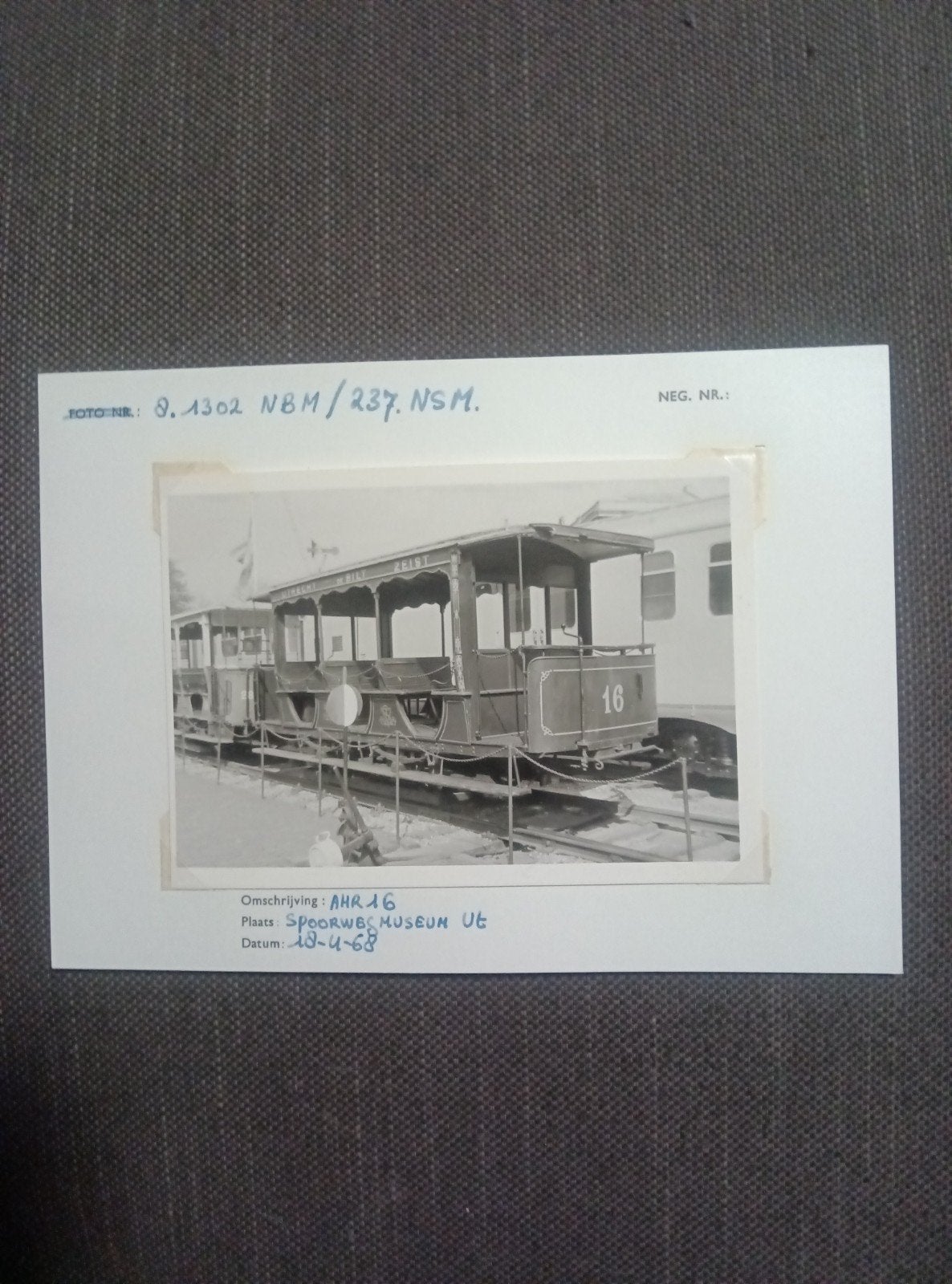 Historische Tram AHR 16 Spoorwegmuseum Utrecht Foto, Ophalen of Verzenden, Gebruikt, Tram, Kaart of Prent