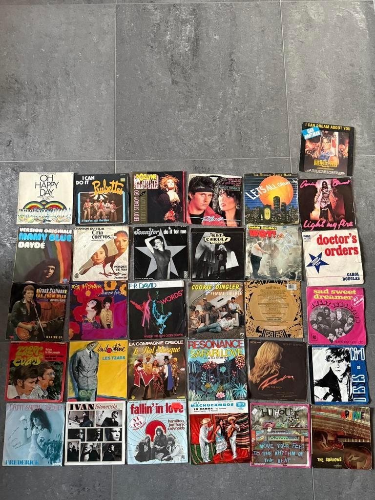 Partij vinyl singles (7-inch) – jaren ’70 & ’80, Gebruikt, 7 inch, Single, Ophalen of Verzenden