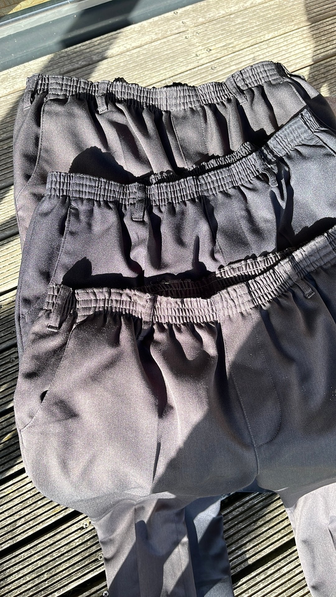 Broek met elastische band (zwart/grijs) luigi-morini, Ophalen of Verzenden, Zo goed als nieuw, Overige maten, Zwart
