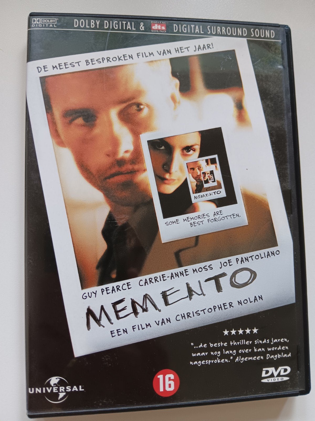 Memento DVD - Christopher Nolan Thriller, Vanaf 16 jaar, Ophalen of Verzenden, Gebruikt, Actiethriller