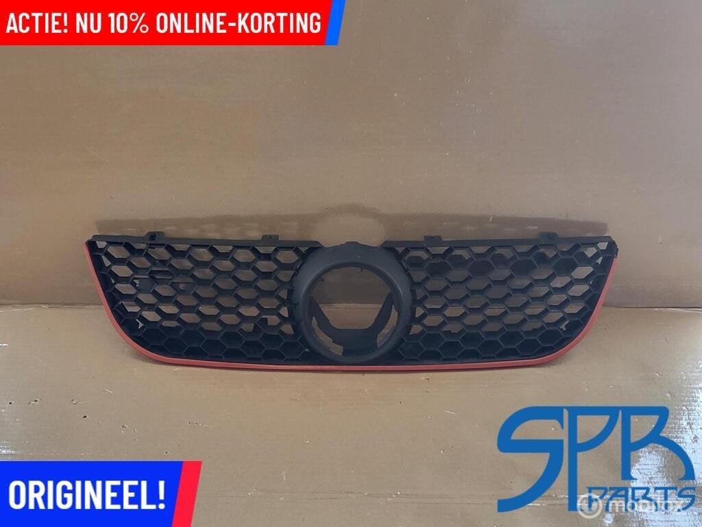VW POLO IV FACELIFT 9N3 GTI GRILLE ORIGINEEL GRILL 2005-2009, Auto-onderdelen, Gebruikt, VOLKSWAGEN, Volkswagen, Ophalen of Verzenden
