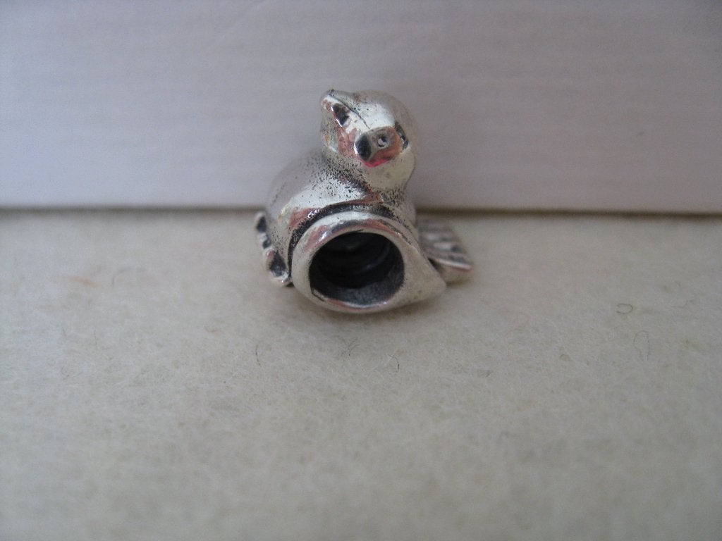 Pandora Bedel Vogel, Sieraden, Tassen en Uiterlijk, Bedels, Verzenden, Zo goed als nieuw, Zilver, Pandora