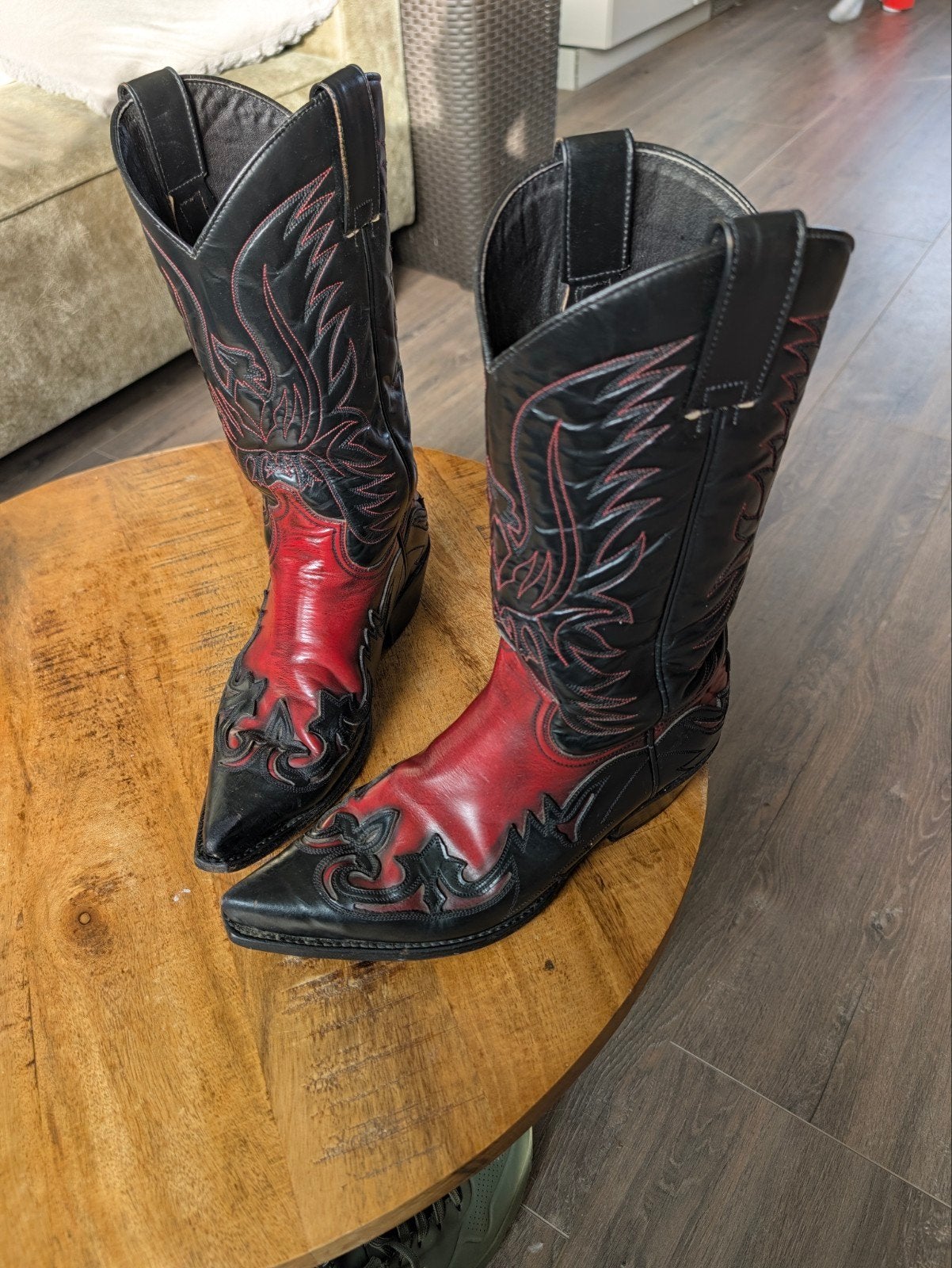 Sendra Heren Cowboy Laarzen - Zwart/Rood, Sendra, Zwart, Boots, Ophalen of Verzenden
