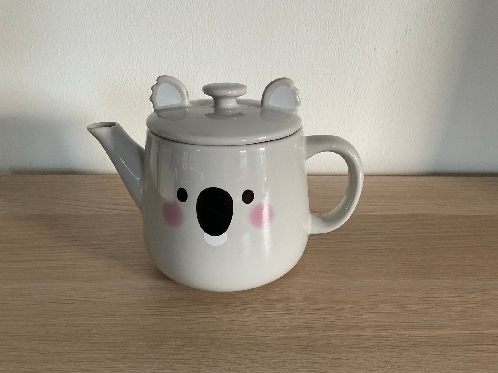 Leuke Koala Theepot 650 ml - HEMA, Huis en Inrichting, Zo goed als nieuw, Steen/keramiek, Grijs, Overige merken