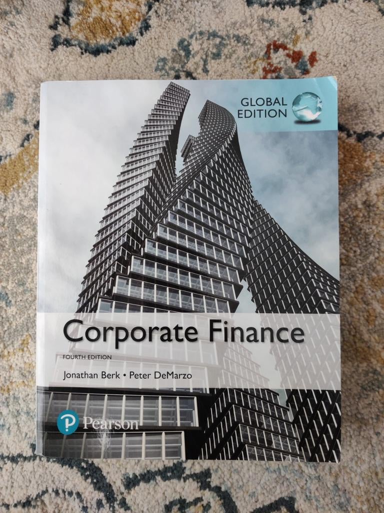 Corporate Finance, Jonathan Berk & Peter DeMarzo, 2017, Boeken, Ophalen of Verzenden, Zo goed als nieuw