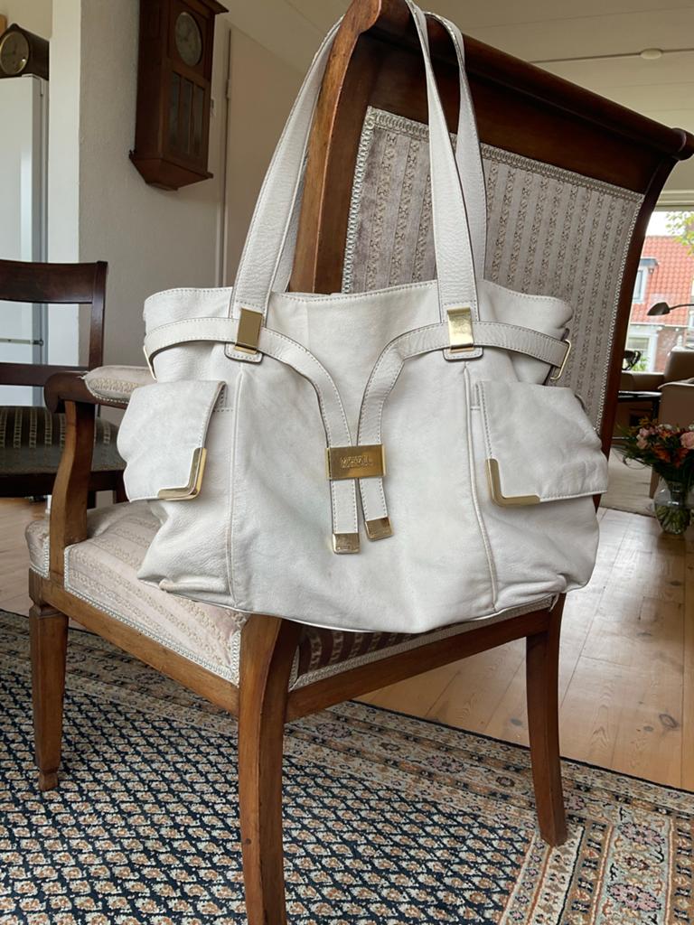 Micheal Kors handtas van saffiano leer, Ophalen of Verzenden, Gebruikt, Wit, Handtas